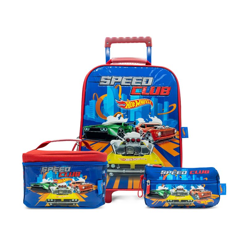 COMBO Maleta Ruedas Lonchera Cartuchera Hot Wheels 24.6HTW212