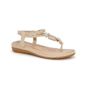 Sandalia De Mujer Casual CHARMING W-19006 Beige