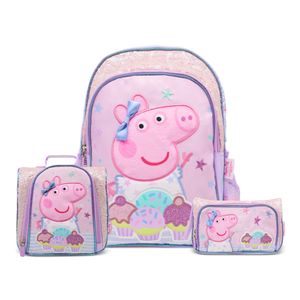 COMBO PEPPA PIG Mochila + Lonchera + Cartuchera PREMIUM NIDO 25.6PPG20214C